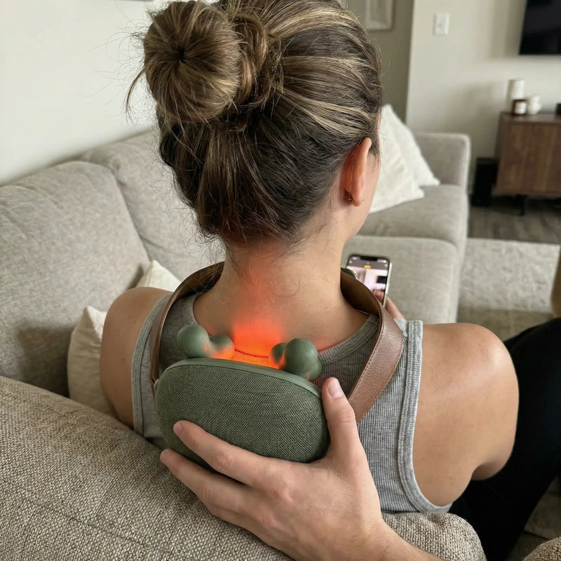 Neck.Buddy infrared heat mode in use